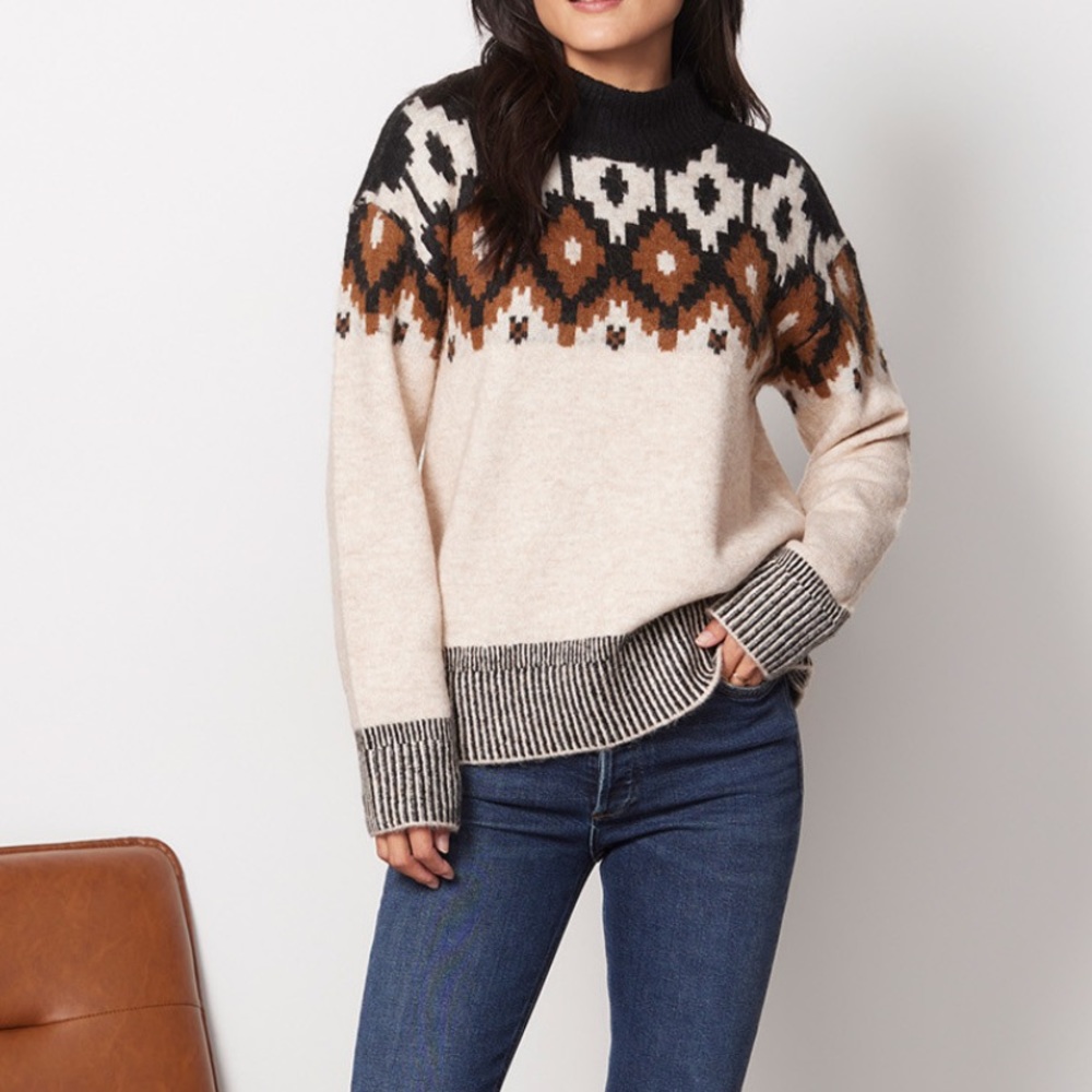 Monrow Fair Isle Sweatshirt. EUC